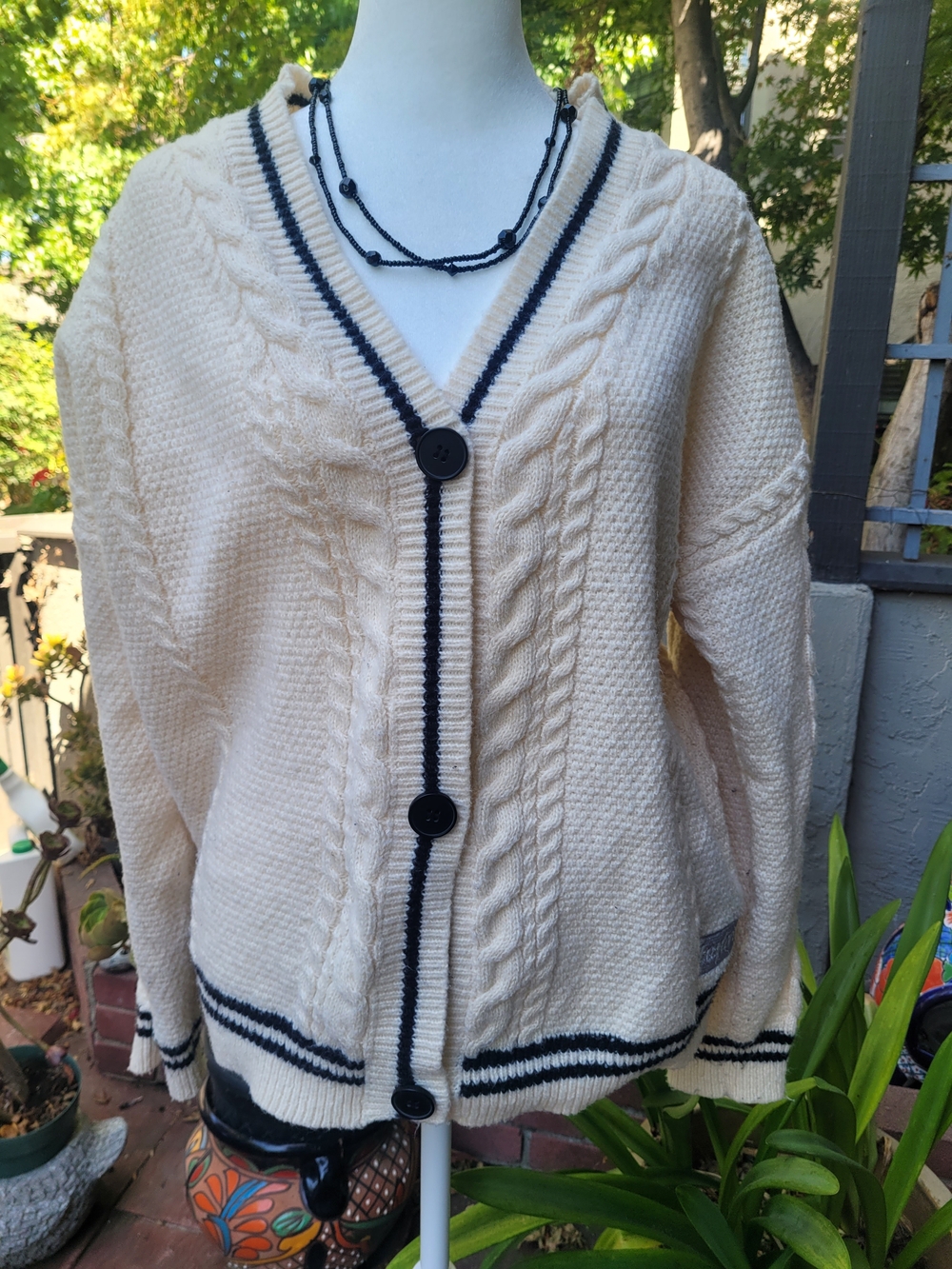 Folklore Creme Cable Knit Cardigan